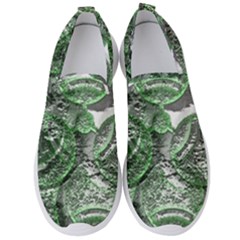 Biohazard Sign Pattern, Silver And Light Green Bio-waste Symbol, Toxic Fallout, Hazard Warning Men s Slip On Sneakers by Casemiro