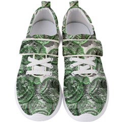 Biohazard Sign Pattern, Silver And Light Green Bio-waste Symbol, Toxic Fallout, Hazard Warning Men s Velcro Strap Shoes by Casemiro