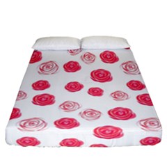 Watercolor Hand Drawn Roses Pattern Fitted Sheet (california King Size) by TastefulDesigns