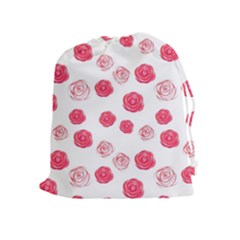 Watercolor Hand Drawn Roses Pattern Drawstring Pouch (xl) by TastefulDesigns