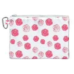 Watercolor Hand Drawn Roses Pattern Canvas Cosmetic Bag (xl) by TastefulDesigns