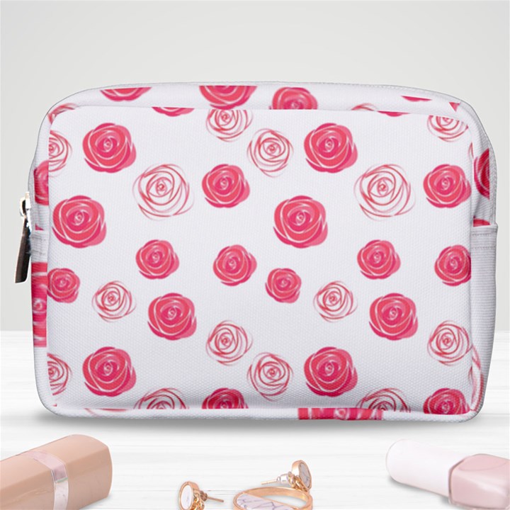 Watercolor hand drawn roses pattern Make Up Pouch (Medium)