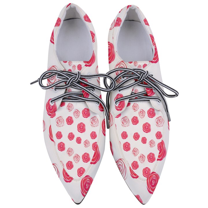 Watercolor hand drawn roses pattern Pointed Oxford Shoes