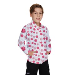 Watercolor Hand Drawn Roses Pattern1 Kids  Windbreaker