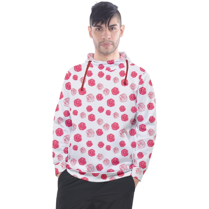 Watercolor hand drawn roses pattern1 Men s Pullover Hoodie