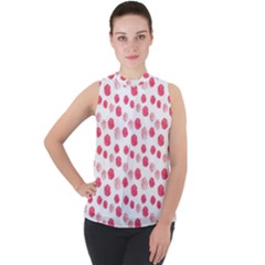 Watercolor Hand Drawn Roses Pattern1 Mock Neck Chiffon Sleeveless Top by TastefulDesigns