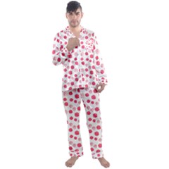 Watercolor Hand Drawn Roses Pattern1 Men s Long Sleeve Satin Pyjamas Set by TastefulDesigns