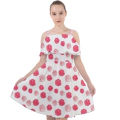 Watercolor Hand Drawn Roses Pattern1 Cut Out Shoulders Chiffon Dress by TastefulDesigns