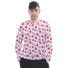 Watercolor Hand Drawn Roses Pattern1 Men s Long Sleeve Raglan Tee