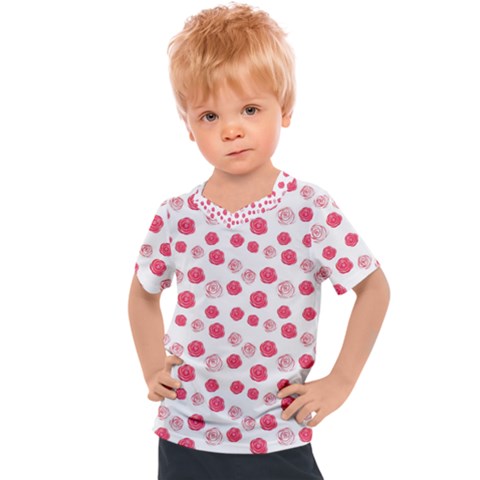 Watercolor Hand Drawn Roses Pattern1 Kids  Sports Tee by TastefulDesigns