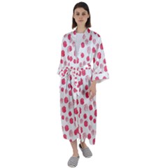 Watercolor Hand Drawn Roses Pattern1 Maxi Satin Kimono by TastefulDesigns