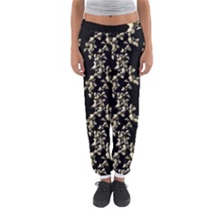 Dark Botanical Motif Pattern Women s Jogger Sweatpants by dflcprintsclothing