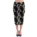 Dark Botanical Motif Pattern Midi Pencil Skirt View1