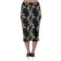 Dark Botanical Motif Pattern Midi Pencil Skirt View2