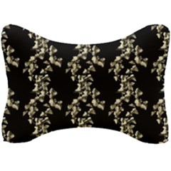 Dark Botanical Motif Pattern Seat Head Rest Cushion by dflcprintsclothing