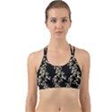 Dark Botanical Motif Pattern Back Web Sports Bra View1