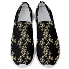 Dark Botanical Motif Pattern Men s Slip On Sneakers by dflcprintsclothing