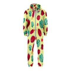 Watermelons, Fruits And Ice Cream, Pastel Colors, At Yellow Hooded Jumpsuit (kids) by Casemiro