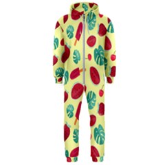 Watermelons, Fruits And Ice Cream, Pastel Colors, At Yellow Hooded Jumpsuit (men)  by Casemiro