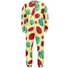 Watermelons, Fruits And Ice Cream, Pastel Colors, At Yellow Onepiece Jumpsuit (men)  by Casemiro