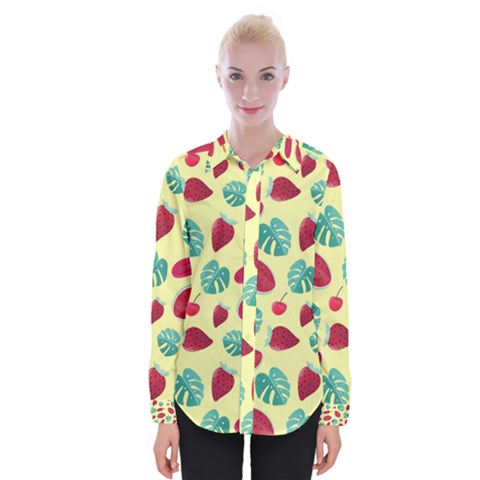 Watermelons, Fruits And Ice Cream, Pastel Colors, At Yellow Womens Long Sleeve Shirt by Casemiro