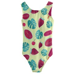 Watermelons, Fruits And Ice Cream, Pastel Colors, At Yellow Kids  Cut-out Back One Piece Swimsuit by Casemiro