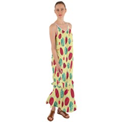 Watermelons, Fruits And Ice Cream, Pastel Colors, At Yellow Cami Maxi Ruffle Chiffon Dress by Casemiro