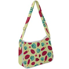 Watermelons, Fruits And Ice Cream, Pastel Colors, At Yellow Zip Up Shoulder Bag