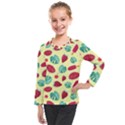 Watermelons, fruits and ice cream, pastel colors, at yellow Kids  Long Mesh Tee View1