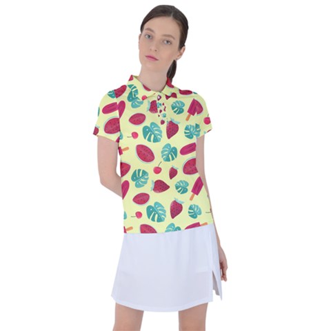 Watermelons, Fruits And Ice Cream, Pastel Colors, At Yellow Women s Polo Tee by Casemiro