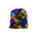 Trippy paint splash, asymmetric dotted camo in saturated colors Drawstring Pouch (Medium) View1