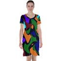 Trippy paint splash, asymmetric dotted camo in saturated colors Short Sleeve Nightdress View1