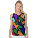 Trippy paint splash, asymmetric dotted camo in saturated colors Women s Basketball Tank Top View1