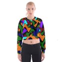 Trippy paint splash, asymmetric dotted camo in saturated colors Cropped Sweatshirt View1