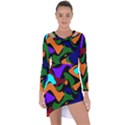 Trippy paint splash, asymmetric dotted camo in saturated colors Asymmetric Cut-Out Shift Dress View1