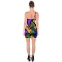 Trippy paint splash, asymmetric dotted camo in saturated colors One Soulder Bodycon Dress View2