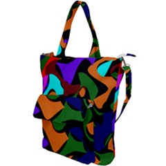 Trippy Paint Splash, Asymmetric Dotted Camo In Saturated Colors Shoulder Tote Bag by Casemiro