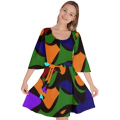 Trippy Paint Splash, Asymmetric Dotted Camo In Saturated Colors Velour Kimono Dress by Casemiro