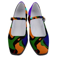 Trippy Paint Splash, Asymmetric Dotted Camo In Saturated Colors Women s Mary Jane Shoes