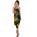 Trippy paint splash, asymmetric dotted camo in saturated colors Waist Tie Cover Up Chiffon Dress View1