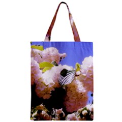 Pink Snowball Branch Zipper Classic Tote Bag by okhismakingart