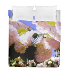 Pink Snowball Branch Duvet Cover Double Side (full/ Double Size) by okhismakingart