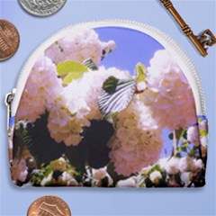 Pink Snowball Branch Horseshoe Style Canvas Pouch by okhismakingart