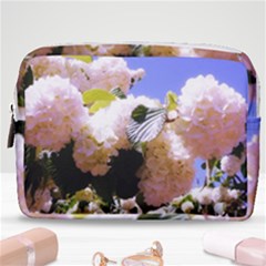 Pink Snowball Branch Make Up Pouch (medium) by okhismakingart