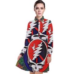 Grateful Dead - Long Sleeve Chiffon Shirt Dress by Sapixe