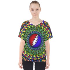 Grateful Dead V-neck Dolman Drape Top by Sapixe