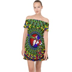 Grateful Dead Off Shoulder Chiffon Dress