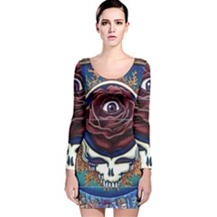 Grateful Dead Ahead Of Their Time Long Sleeve Velvet Bodycon Dress