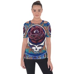 Grateful Dead Ahead Of Their Time Shoulder Cut Out Short Sleeve Top by Sapixe