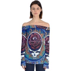 Grateful Dead Ahead Of Their Time Off Shoulder Long Sleeve Top by Sapixe